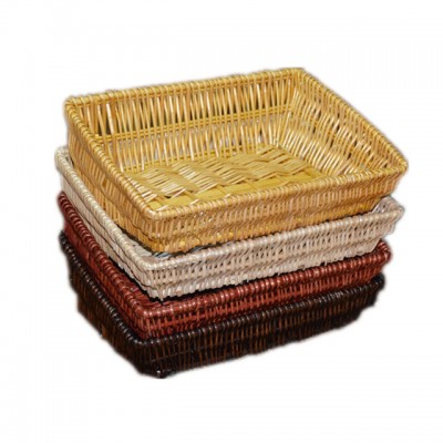 Bulk rattan wicker displaying basket